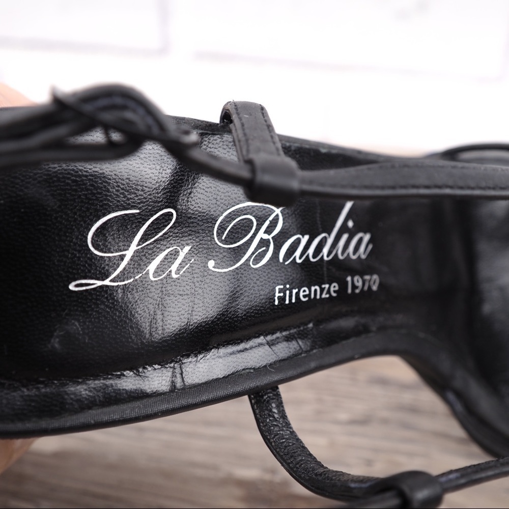 La Badia 38.5 black satin strappy heeled sandals - Picture 8 of 9